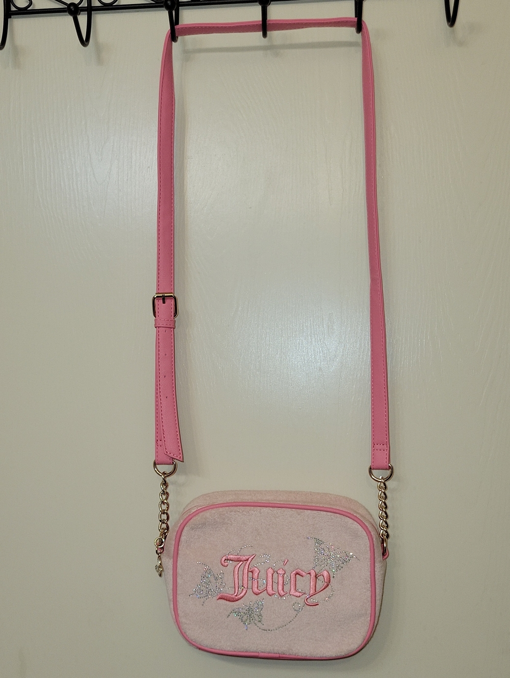 Juicy Couture Pink Butterfly Embroidered Crossbody Bag - Picture 6 of 6